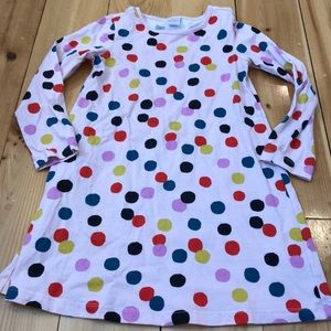 Hanna Andersson girl size 6–7 dress or 120 CM. Pink with colorful polkadots.